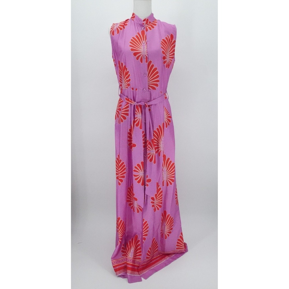 Kasia Anthropologie‎ Maxi Dress Women S Purple Floral Sleeveless Resortwear